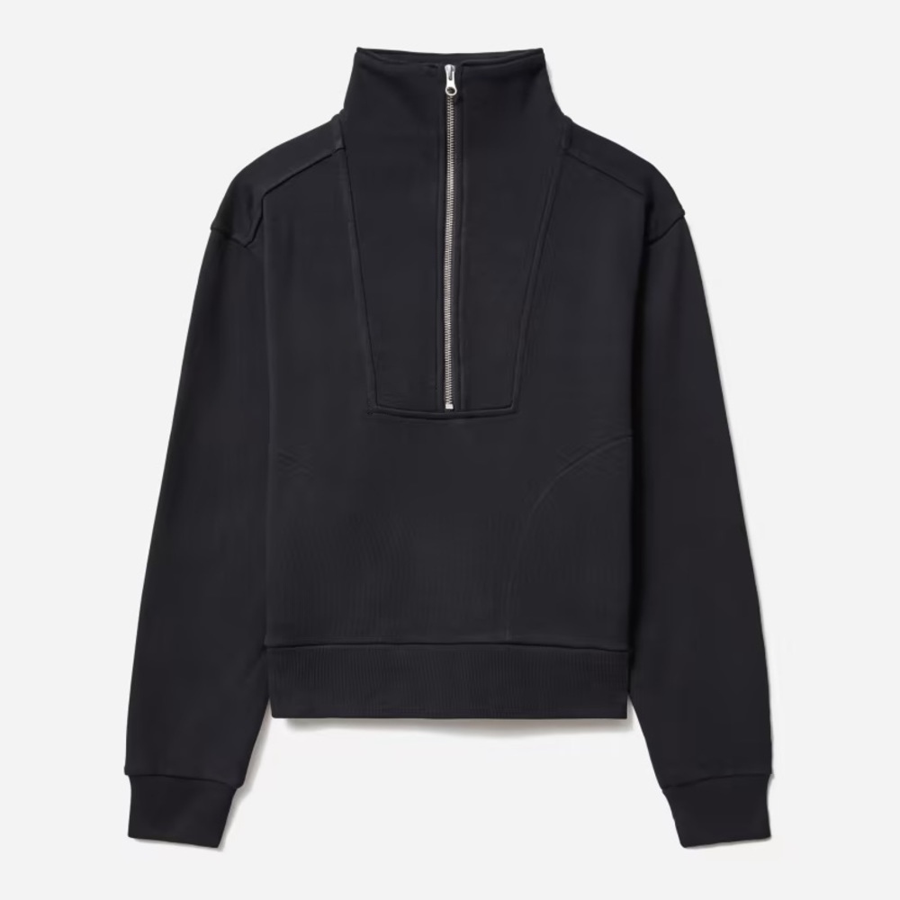 Everlane Women's Black Half-Zip Top